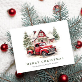 Cartão Postal Feriado de Natal do Caminhão da Fazenda Vermelha
