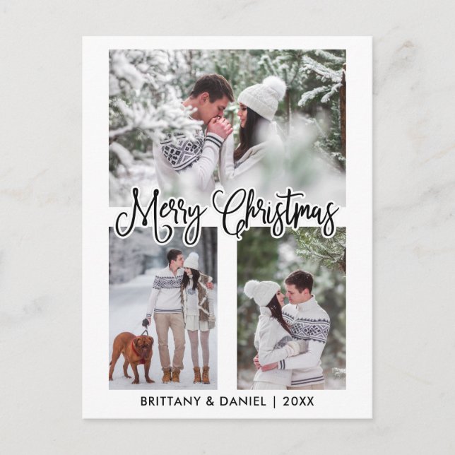 Cartão Postal Feriado de Natal do Casal de Fotografia 3 (Frente)