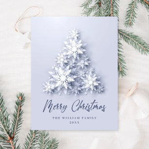 Cartão Postal Feriado de Natal Elegante Flocos de Neve