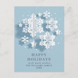 Cartão Postal Feriado de Natal em Floco de Neve