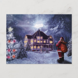 Cartão Postal Feriado de Natal em Vintage Country