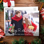 Cartão Postal Feriado de Natal Feliz do Coração da Caligrafia<br><div class="desc">Cartão-postal de Férias de Natal Feliz com Script de Coração da Caligrafia Moderna</div>