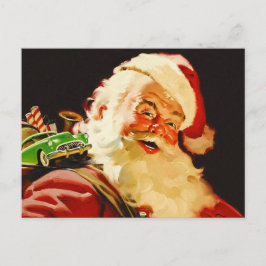 Cartão Postal Feriado de Natal Vintage Santa Claus