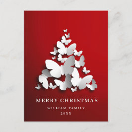 Cartão Postal Feriado de saudação da árvore de Natal da Borbolet