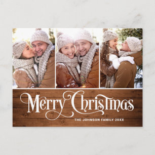 Cartão Postal Feriado de saudação de 3 FOTOS para o Natal Russo