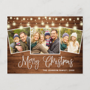 Cartão Postal Feriado de saudação de 3 FOTOS, Russo do Natal mod