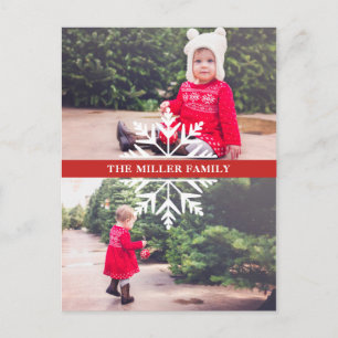 Cartão Postal Feriado de Snowflake 2-Photo