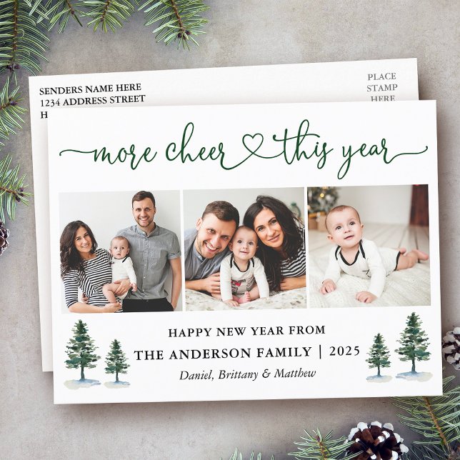 Cartão Postal Feriado em Pinheiros Fotográficos Mais Animado 3 (Customize to change your personalized text size or text style.)