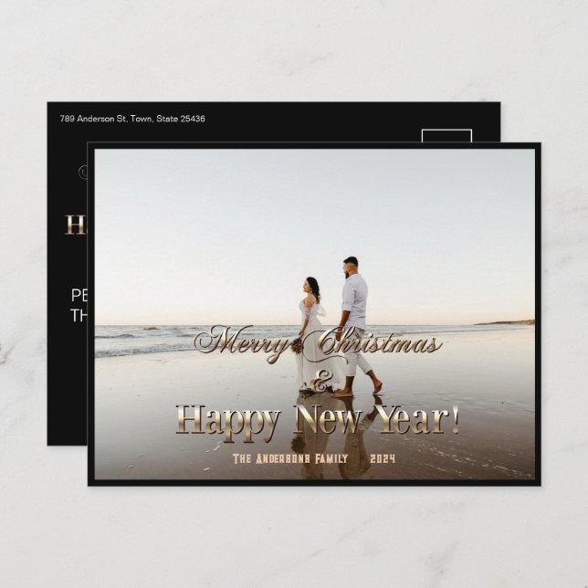 Cartão Postal Feriado geral na foto de Natal (Frente/Verso)