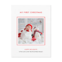 Feriado Minimalista de Foto do Primeiro Natal