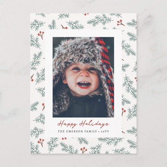 Cartão Postal Feriado Moderno da Foto (Frente)