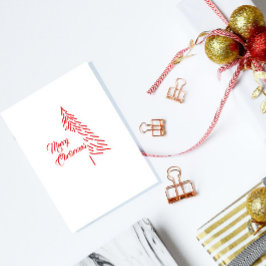 Cartão Postal Feriado Simples Minimalista da Árvore de Natal Sca