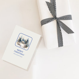 Cartão Postal Feriado Simples Minimalista da Woodland de Natal