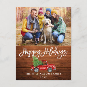 Cartão Postal Feriados de Fotos de Caminhão Vintage do Script de