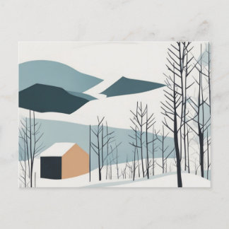 Cartão Postal Feriados de inverno para Abstrato de montanhas de 