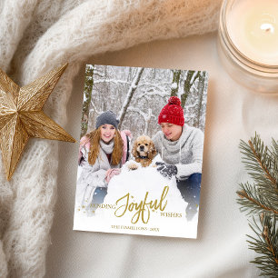 Cartão Postal Feriados de Natal para Caligrafia Dourada