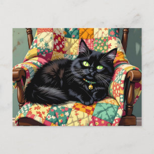 Cartão Postal Feriados do Dia Nacional de Gato Negro