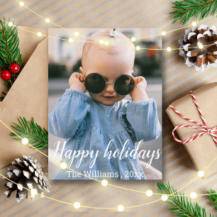 Cartão Postal feriados felizes com letra manuscrita feriado