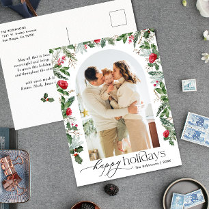 Cartão Postal Feriados Felizes do Elegant Botanical Arch 1