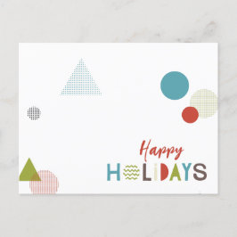 Cartão Postal Feriados Felizes Geométricos de Multicores Minimal