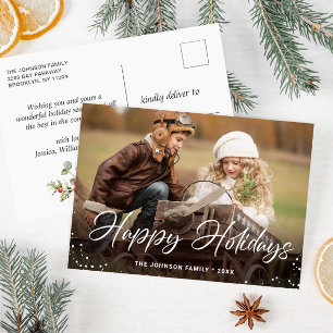 Cartão Postal Feriados felizes Modernos FOTO Natal Saudação Pos