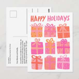 Cartão Postal FERIADOS FELIZES Presentes Presentes PERSONALIZADO