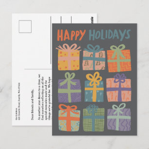 Cartão Postal FERIADOS FELIZES Presentes Presentes PERSONALIZADO