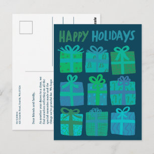 Cartão Postal FERIADOS FELIZES Presentes Presentes PERSONALIZADO