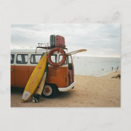 Cartão Postal Férias Cênicas de Arte de Praia e Verão de Vintage
