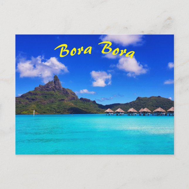 Cartão Postal Férias Cênicas de Bora Bora Tropical (Frente)