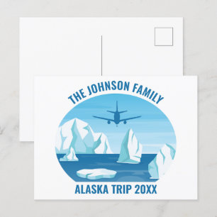 Cartão Postal Férias da Família Glacier do Alaska Personalizadas