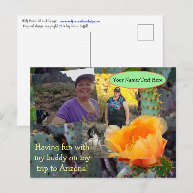 Cartão Postal Férias De Arizona De Flor De Pear De Laranja (Frente/Verso)