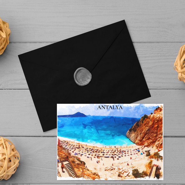 Cartão Postal Férias de Praia em Antalya Turquia (antalya turkey beach vacation postcard)