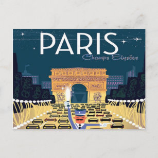 Cartão Postal Férias de turismo de retro-turismo em Paris, Franç