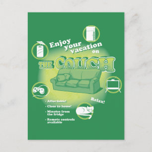 Cartão Postal Férias do sofá