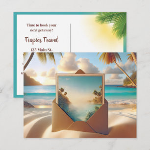 Cartão Postal Férias em Ilha Tropical