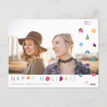 Férias Felizes Emoji Divertido de Natal Foto de Fa