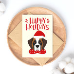 Cartão Postal Férias Felizes - Natal fofo do São Bernardo<br><div class="desc">NewParkLane - Cartão de Natal para amantes de cães, com um desenho animado de um cão São Bernardo fofo, usando um chapéu de Papai Noel, com votos de Feliz Natal em tipografia vermelha e divertida. Confira esta coleção para itens correspondentes e outras raças de cães. Você tem desejos específicos de...</div>