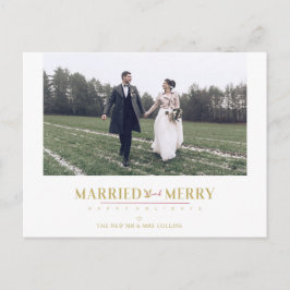Cartão Postal Férias Felizes Natal Recém-Casados Foto Personaliz