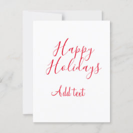 Cartão Postal Férias felizes Natal vermelho caligrafia simples m