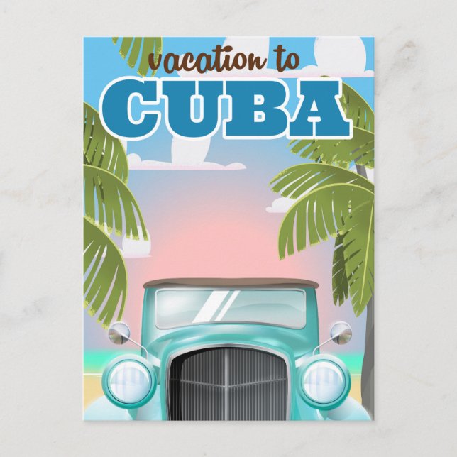 Cartão Postal Férias para poster de viagens de cuba (Frente)