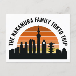Cartão Postal Férias Personalizadas Sunset do Japão em Tóquio