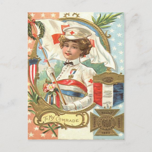 Cartão Postal Ferida das flores da Cruz Vermelha (Frente)