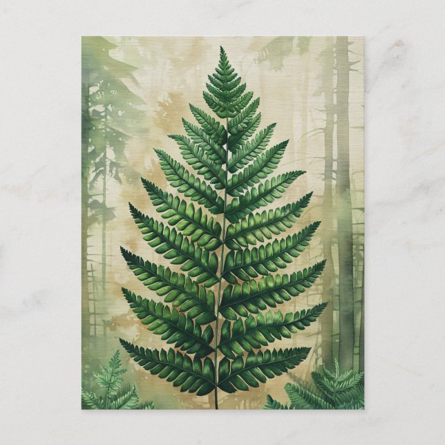 Cartão Postal Fern deixa botânica (Frente)