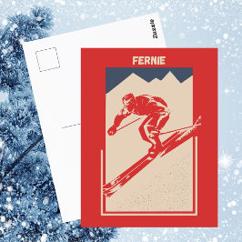 Cartão Postal Fernie British Columbia Canada Ski Resort - Retro