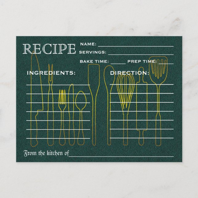 Cartão Postal Ferramentas da cozinha da placa retrorreflectora d (Frente)