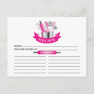 Cartão Postal Ferramentas de cozinha rosa Placas de recebimento