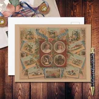 Cartão Postal Ferramentas de Empurramento de Farmer Ephemera