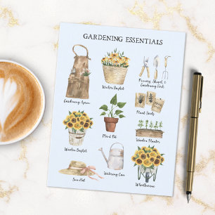 Cartão Postal Ferramentas de Jardim de Girassol Essencial para J