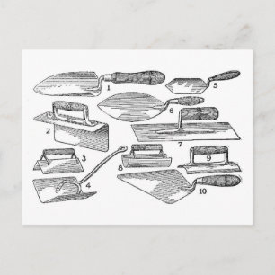 Cartão Postal Ferramentas de Jardim de Vintage